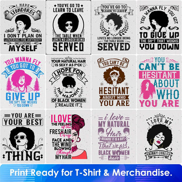 Afro 50 Editable T shirt Designs Bundle Part 1